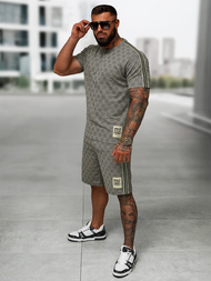 Tamsiai-pilkas vyriškas trumpas sportinio kostiumo komplektas OZONEE O/QQ1608AB