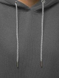 Grafitinis moteriškas džemperis su gobtuvu OZONEE O/12102