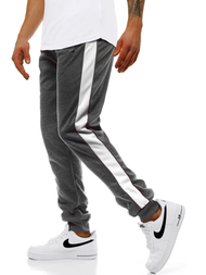 Grafitiniai-baltos vyriškos sportinės kelnės OZONEE JS/JZ11006