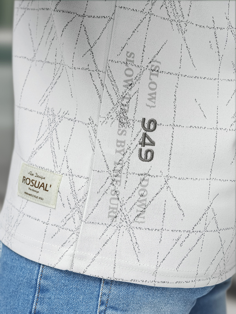 Baltas vyriški marškinėliai OZONEE O/QQ1530