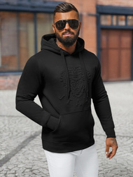 Juodas vyriškas džemperis su gobtuvu OZONEE NB/MF2012