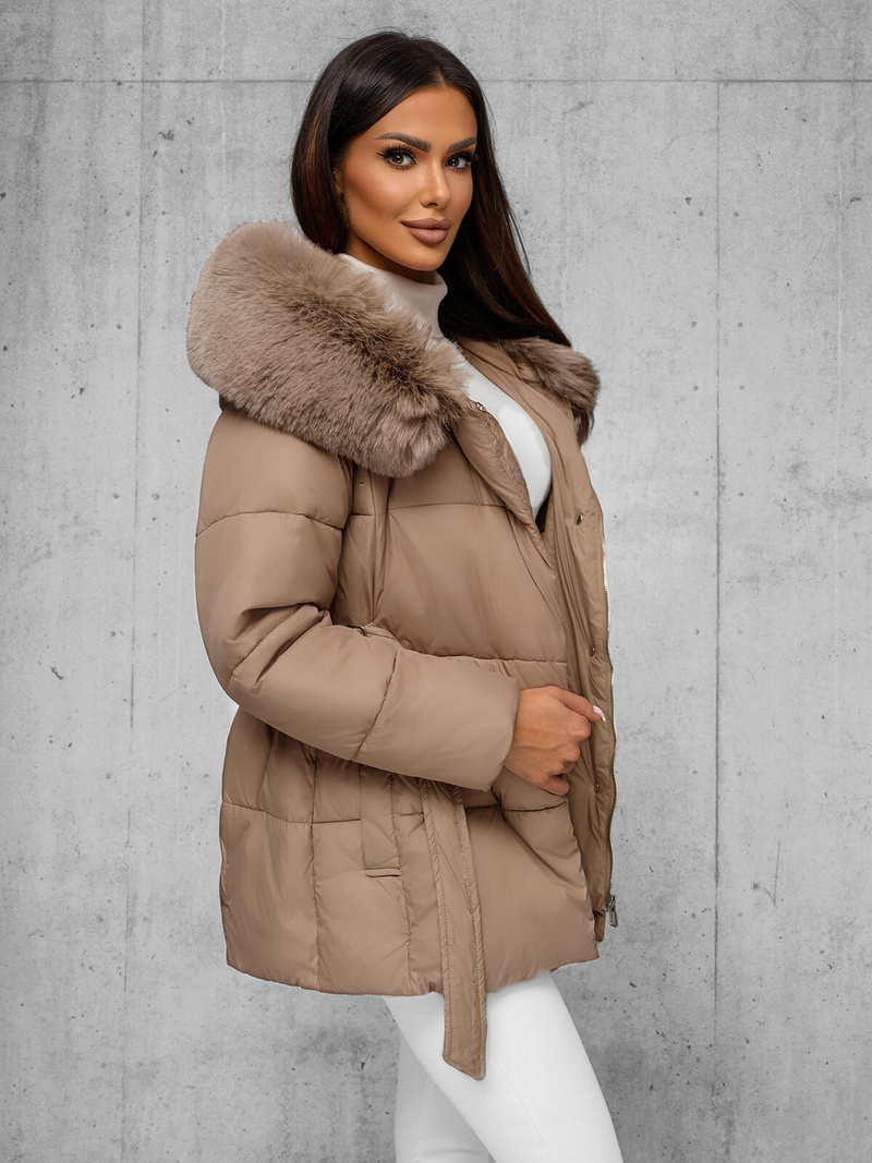 Smėlinis moteriška striukė OZONEE JS/16M9206/62Z