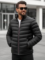 Pereinamojo laikotarpio juoda vyriška striukė OZONEE JS/SM71Z