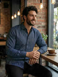 Granatinė vyriški marškiniai OZONEE V/V186Z