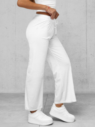 Balti moteriškos veliūrinis kelnės OZONEE JS/92K519/1