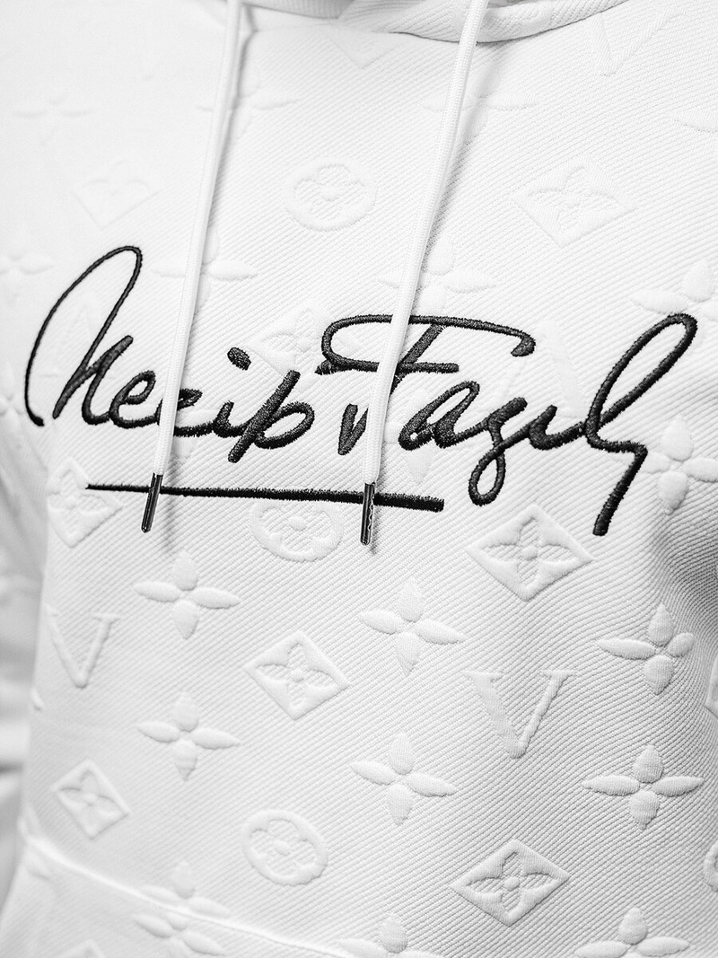 Balta vyriškas džemperis su gobtuvu OZONEE JS/3B572