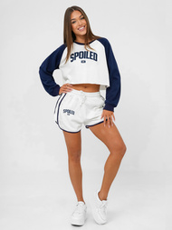 Baltai-granatinė moteriškas sportinis dviejų dalių kostiumas OZONEE JS/M58631AB