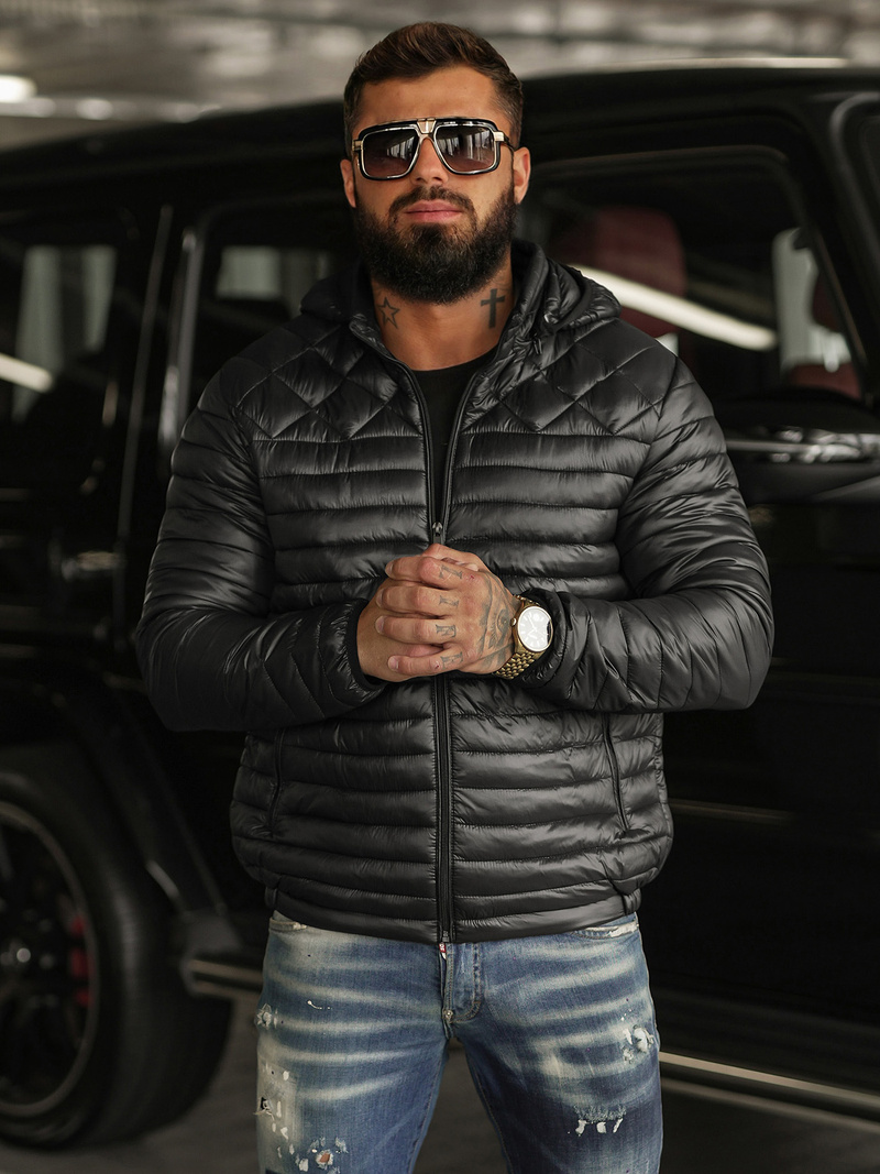 Juodi vyriška striukė OZONEE JS/16M9328/392BZ