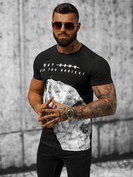 Juodi vyriški marškinėliai OZONEE O/T127/3Z