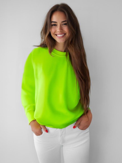Žaliai-Neoninis moteriškas džemperis OZONEE JS/W01Z