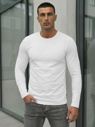 Balti vyriški marškinėliai ilgomis rankovėmis OZONEE JS/DB71/2