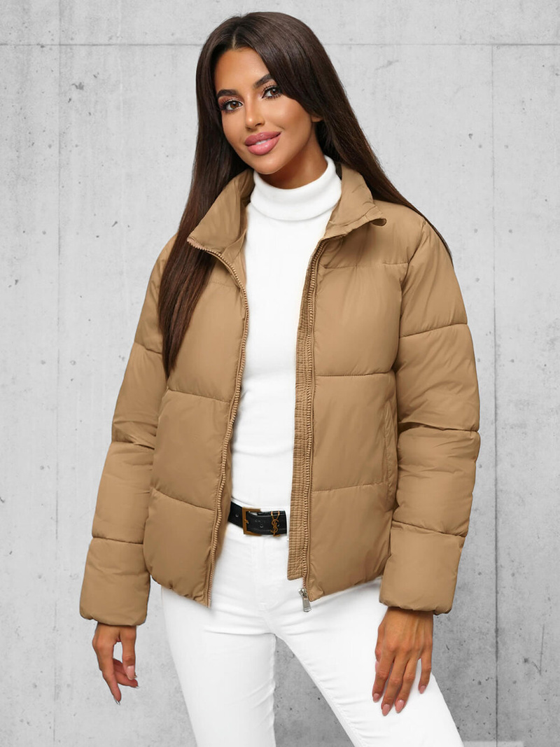 Šviesiai-smėlinis moteriška striukė OZONEE JS/16M9187/158