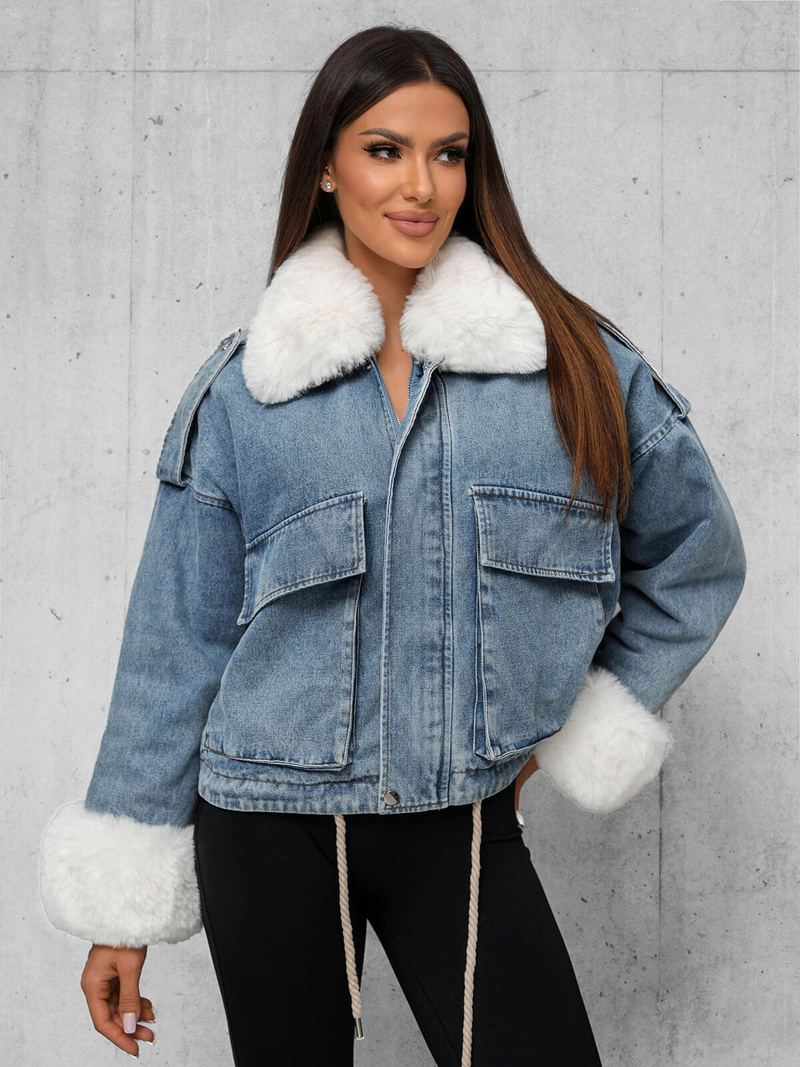 Mėlyna vyriška džinso striukė OZONEE JS/11Z8219Z