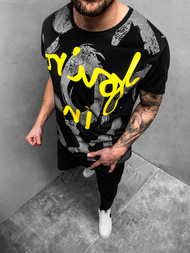 Juodi vyriški marškinėliai OZONEE JS/KS1985Z