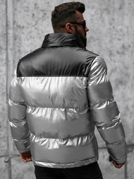 Žieminė sidabrinė vyriška striukė OZONEE JB/JP1188/2Z