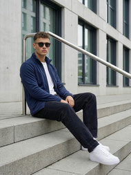 Granatinis vyriškas džemperis su užtrauktuku OZONEE JS/HH016/25