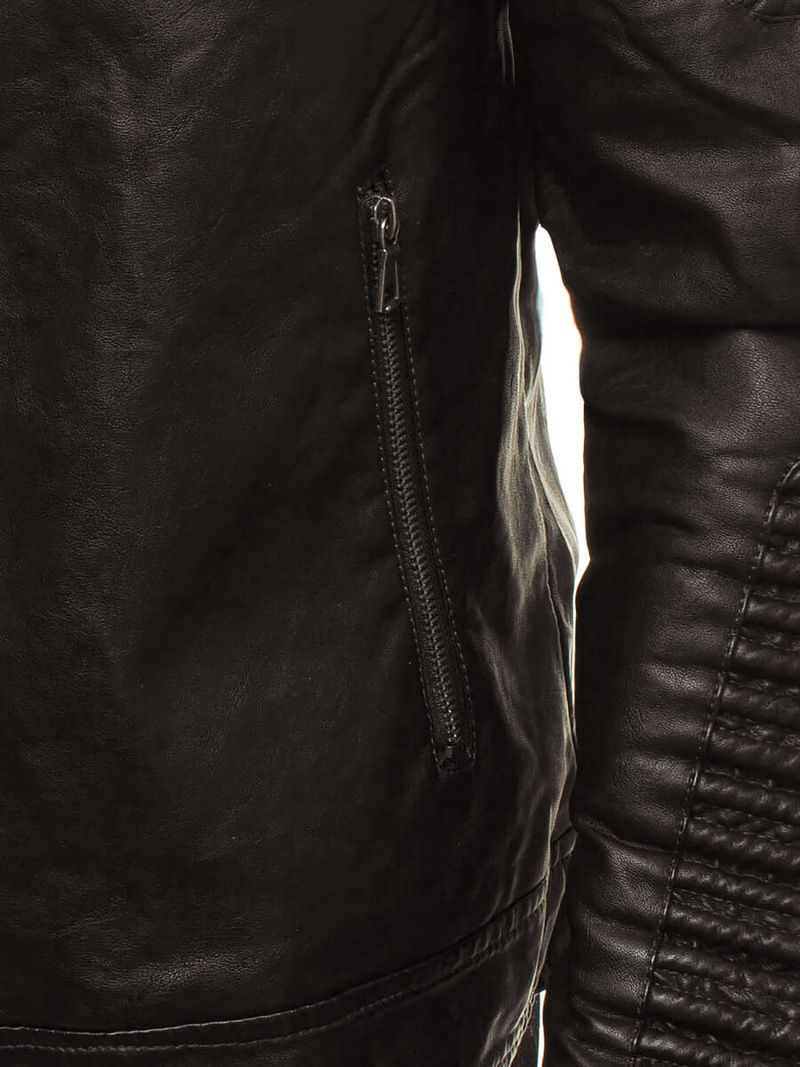 Tamsiai-ruda vyriška odinė striukė OZONEE YD/BF5920107