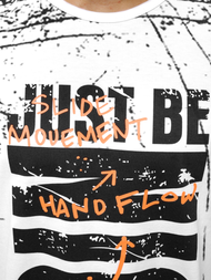 Balti vyriški marškinėliai OZONEE JS/KS1983Z