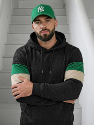 Juoda vyriškas džemperis su gobtuvu OZONEE JS/3B578