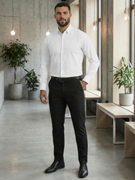 Balti vyriški marškiniai OZONEE V/V180Z