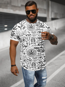 Baltas vyriški marškinėliai OZONEE O/P1347