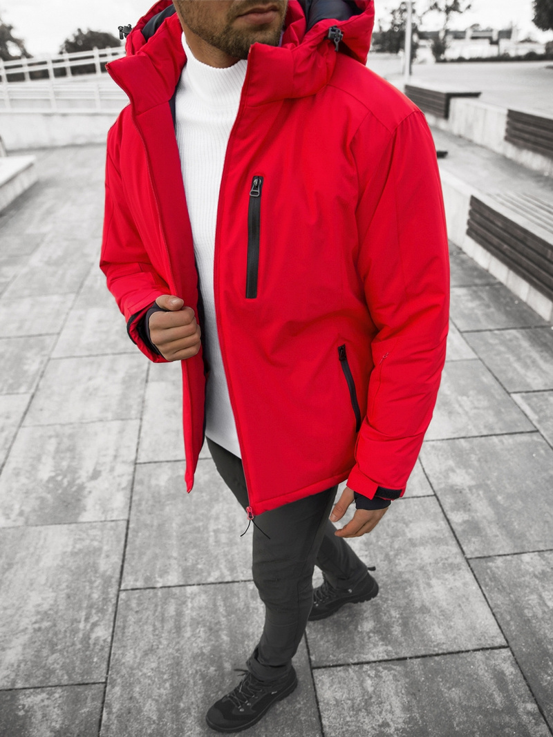 Žieminė raudona vyriška striukė OZONEE JS/HH011/5Z