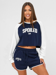 Granatinė-baltas moteriškas sportinis dviejų dalių kostiumas OZONEE JS/M58631AB