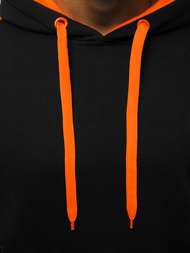 Juodai-Oranžinis džemperis su gobtuvu OZONEE JS/2012Z