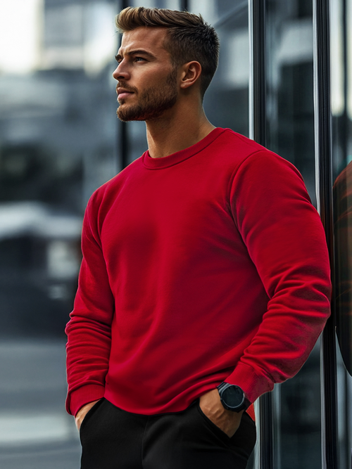 Tamsiai-raudonas vyriškas džemperis JS/2001-10Z