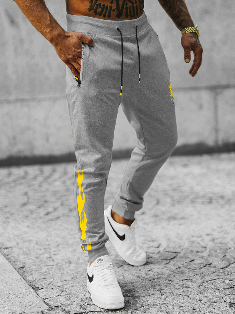 Pilkos vyriškos sportinės kelnės OZONEE JS/K10237Z