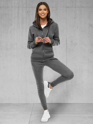 Grafitinis moteriškas sportinis dviejų dalių kostiumas OZONEE JS/CKW03