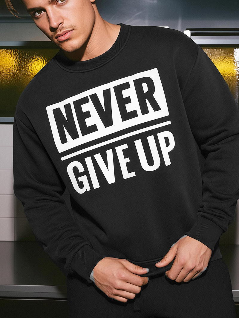 Juodas vyriškas džemperis OZONEE JS/8B1769/3