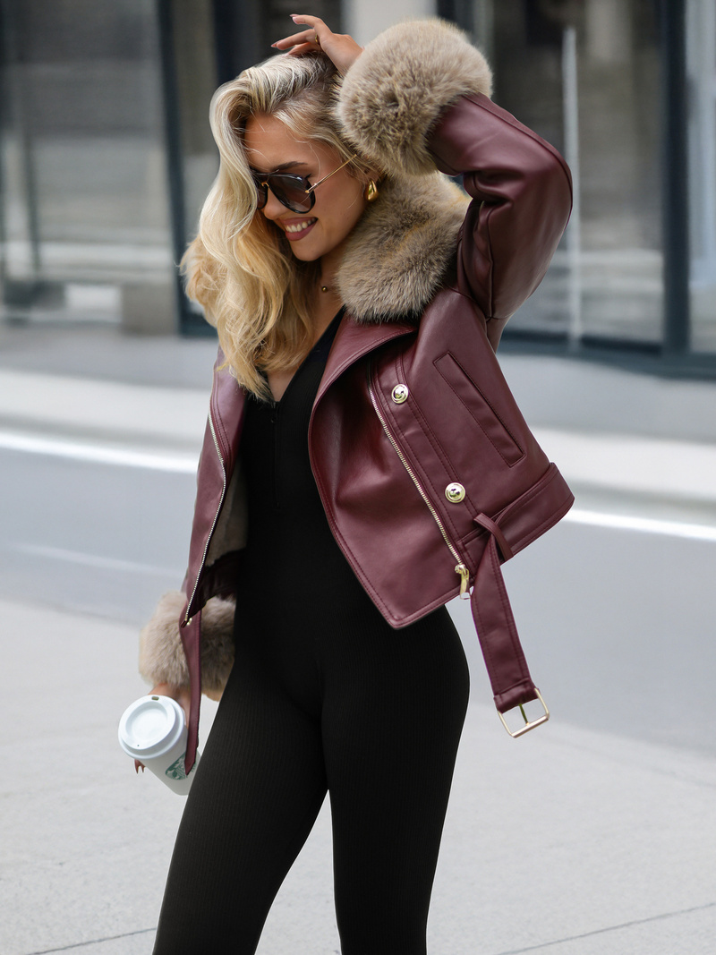 Bordinis moteriška odinė striukė OZONEE JS/61M8512/6