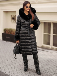 Juodi moteriška paltas OZONEE JS/5M3160/392Z