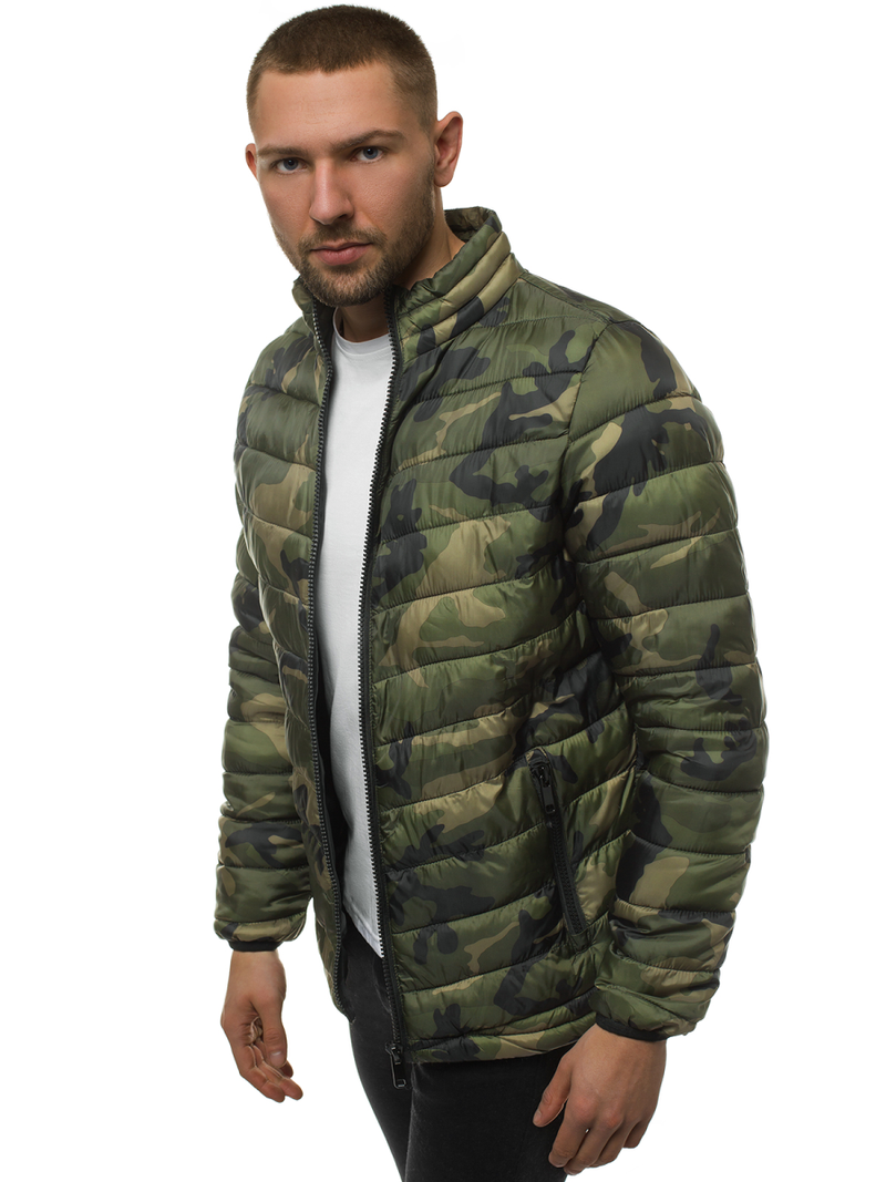 Pereinamojo laikotarpio Žaliai-kamufliažinė vyriška striukė OZONEE JS/SM80Z