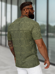 Rusvai žalsva vyriški marškinėliai OZONEE O/QQ1568