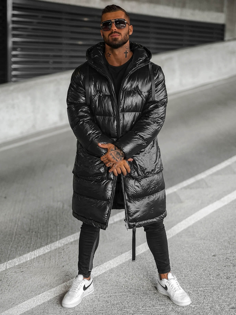 Juodas vyriška žieminė striukė OZONEE O/M3205Z