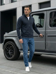 Granatinis vyriškas džemperis su užtrauktuku OZONEE JS/2002