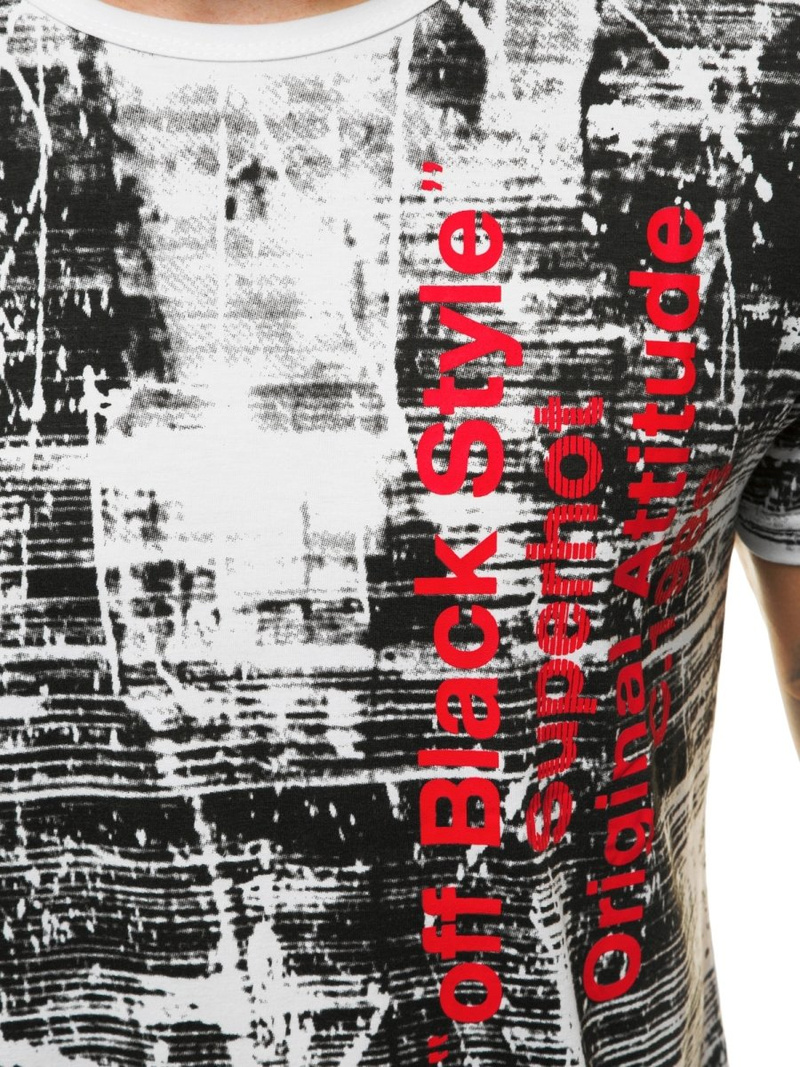 Balti vyriški marškinėliai OZONEE JS/SS10920