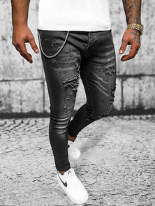 Juodi vyriški džinsai OZONEE O/MB465