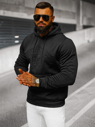 Juoda vyriškas džemperis su gobtuvu OZONEE JS/27B6511/3