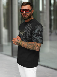 Juodi vyriški marškinėliai OZONEE O/YN2/631