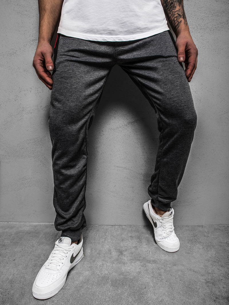 Grafitinės vyriškos sportinės kelnės OZONEE JS/JZ11020Z