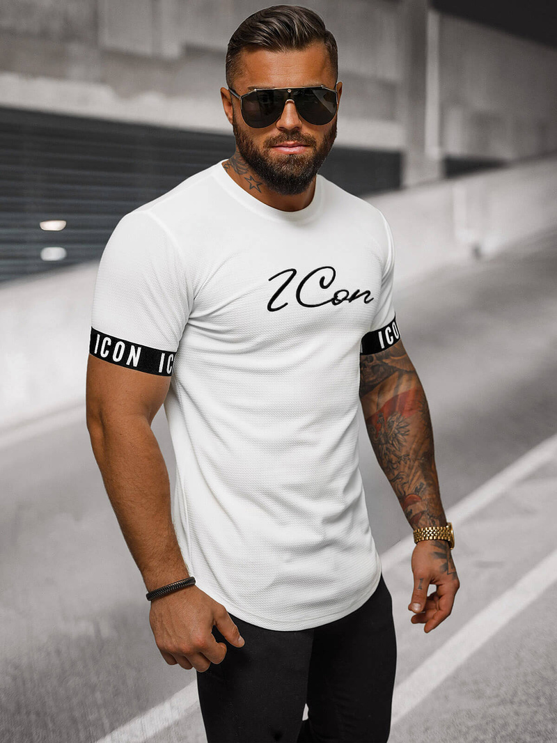 Baltas vyriški marškinėliai OZONEE O/T7578