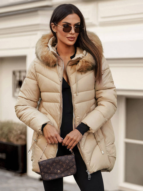 Smėlinis moteriška striukė OZONEE JS/5M3257/62