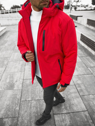 Žieminė raudona vyriška striukė OZONEE JS/HH011/5Z