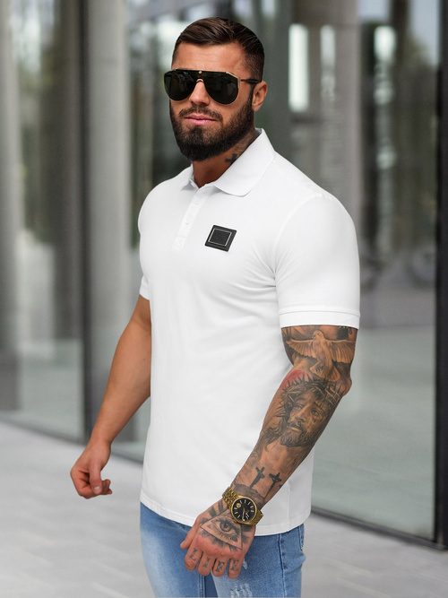 Balta vyriški polo marškinėliai OZONEE NB/MT3124