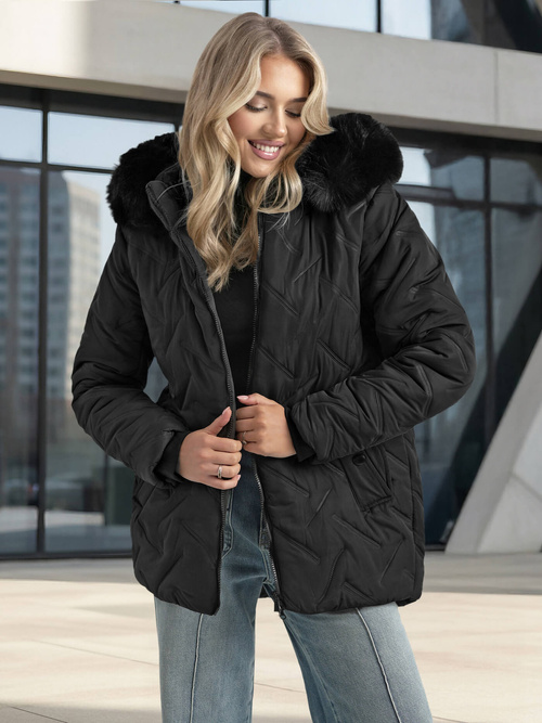Juoda moteriška striukė OZONEE JS/16M9296/392