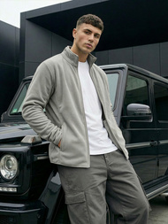 Pilkas vyriškas džemperis su užtrauktuku OZONEE JS/HH016/2