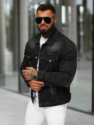 Juoda vyriška džinso striukė OZONEE NB/MJ514N